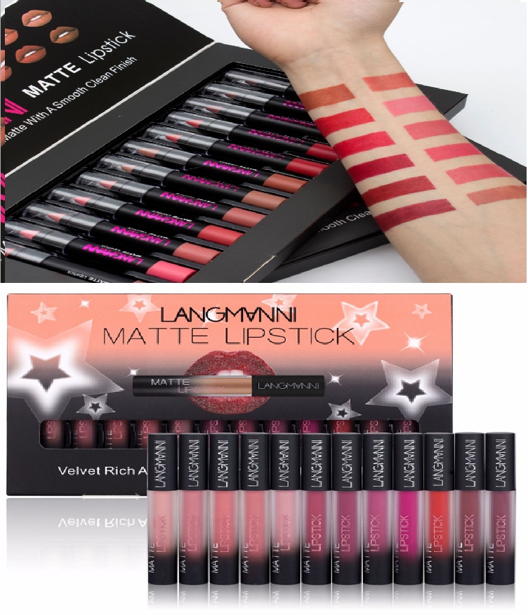 Matte Lipstick Waterproof Long-lasting Velvet Lipstick Set - Image 4