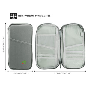 1Pc Travel Passport Wallet 12Cells Ticket ID Credit Card Holder Water Repellent Documents Phone Organizer Zipper Case Business Trip Daily Use