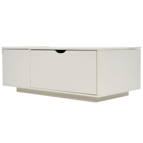 Lift Up Coffee Table, Coffee Table With Drawer, Wooden Tea Tables Sofa End Tables For Living Room Furniture , White - Image 3