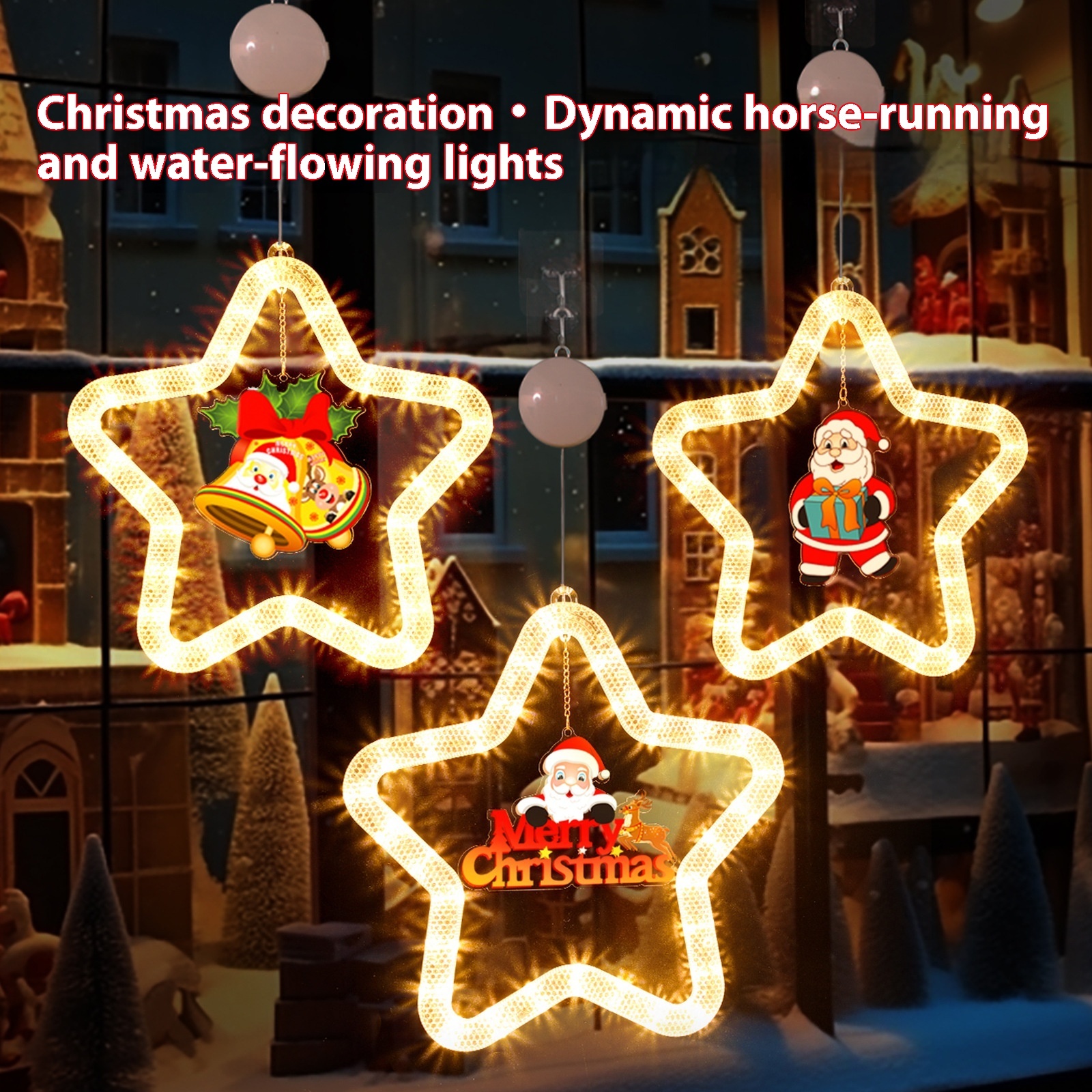 Christmas Pendant Decoration Christmas Atmosphere Led Lights Led Christmas Star Light Decoration For Window Door For Holiday - Image 6
