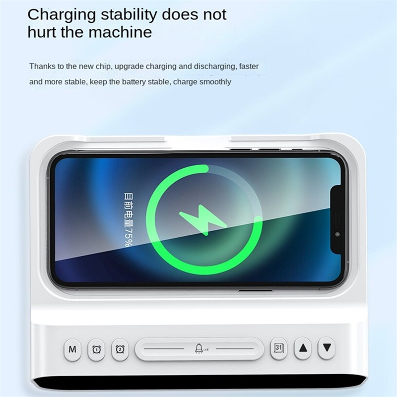 15W Three-in-one Wireless Charger Temperature Tester Multi Alarm Clock Fast Charging Mobile Phone Usb Charger Charging Station - Image 3