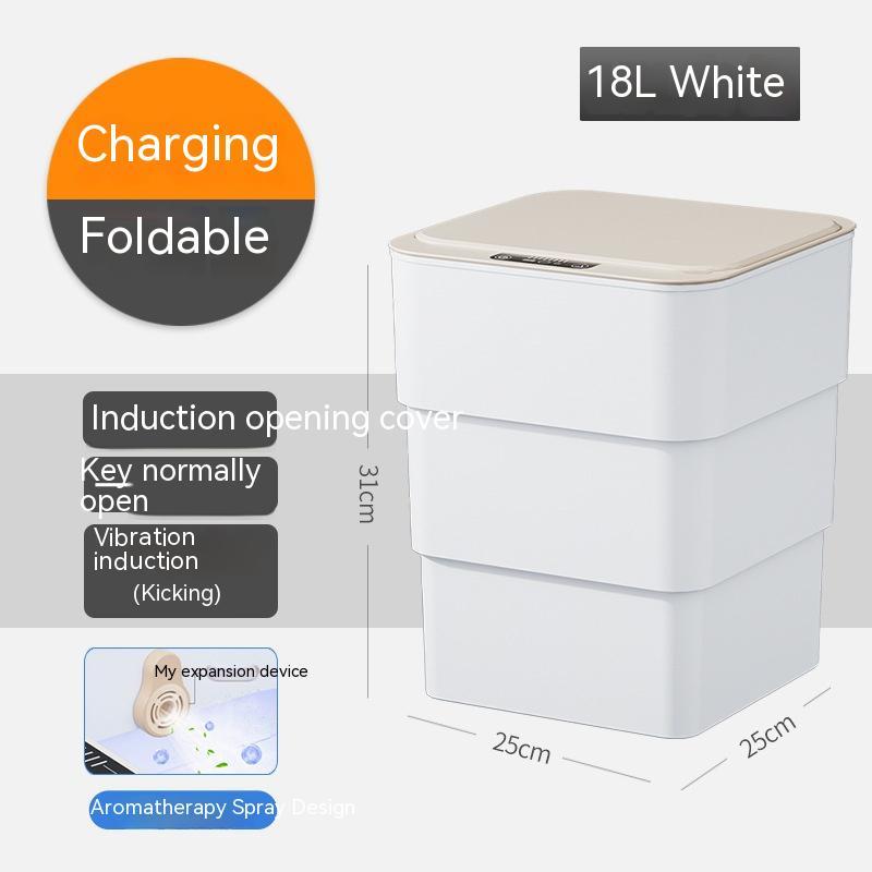 Smart Trash Can With Lid For Bedroom And Living Room Kitchen Storage Box Trash Can Induction Small Car Box Automatic Smart Dustbin Smart Trash Bin - Image 6