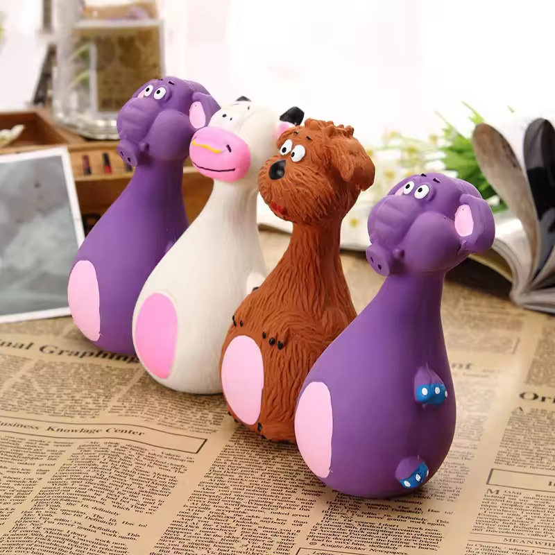 4pcs Cute Latex Dog Chew Toys With Sound, Interactive Biting Toys For Dental Health, Puppy Teething Pet Supplies - Image 7