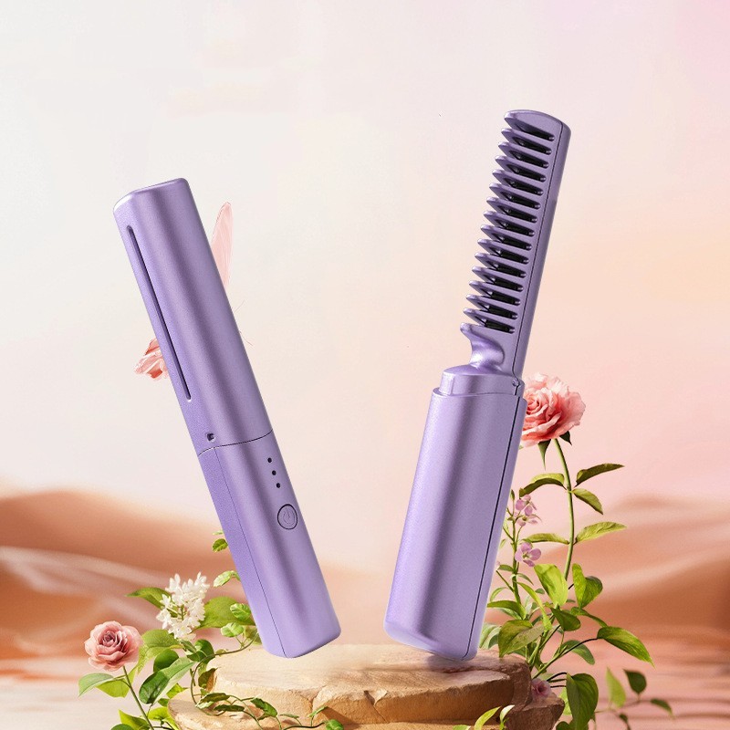 Professional Wireless Hair Straightener Curler Comb Fast Heating Negative Ion Straightening Curling Brush Hair Styling Tools - Image 10