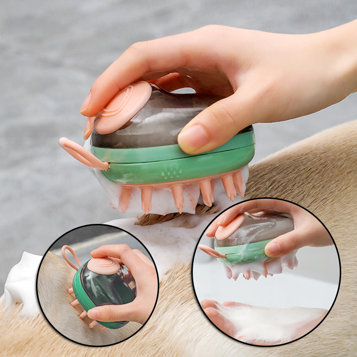 New 2 In 1 Pet Cat Dog Cleaning Bathing Massage Shampoo Soap Dispensing Grooming Brush Pets Supplies - Image 10
