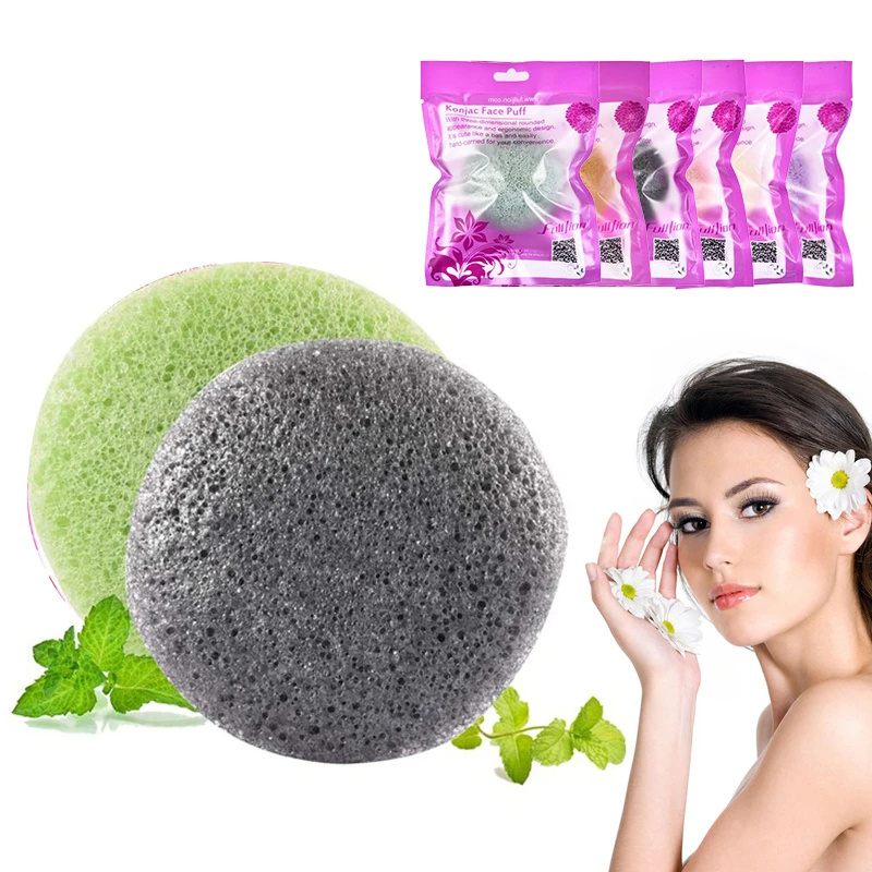 Konjac Sponge For Washing Face Round Konjac Konnyaku Sponge Facial Cleansing Exfoliator Bathing Puff Face Wash Puff - Image 7