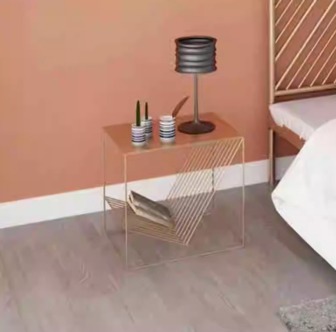 Minimalist Iron Art Sofa Side Table Corner Bedside Table - Image 4
