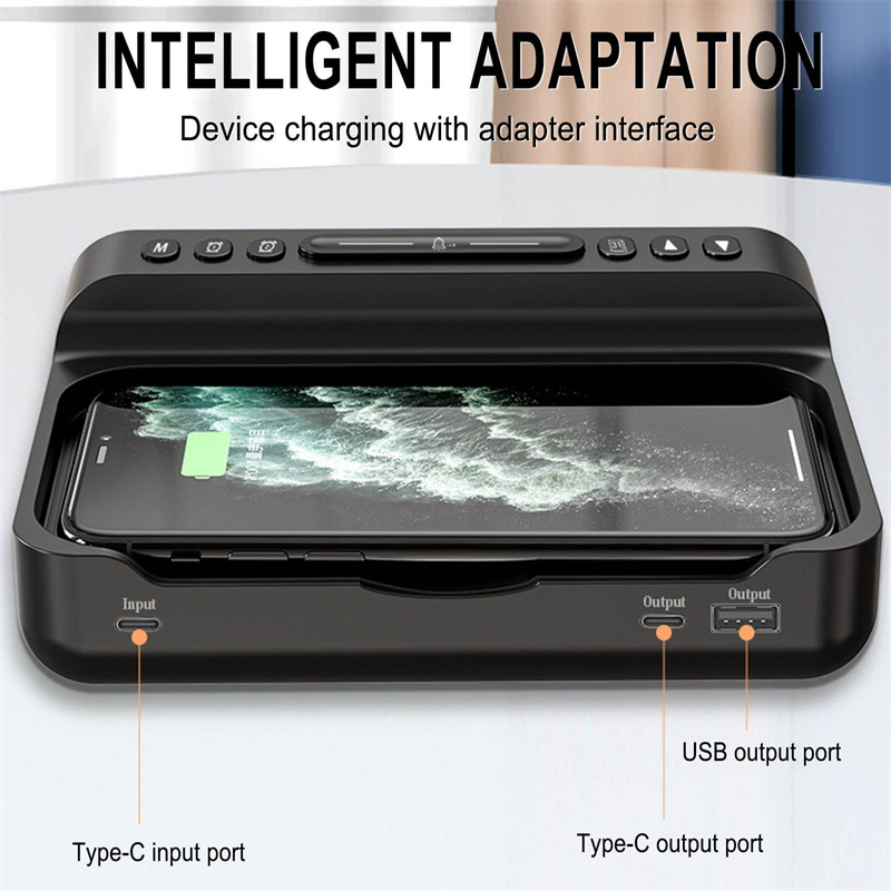 15W Three-in-one Wireless Charger Temperature Tester Multi Alarm Clock Fast Charging Mobile Phone Usb Charger Charging Station - Image 2