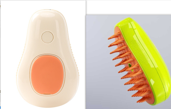 Steamy Cat Brush Cat Dog Grooming Comb Electric Self Cleaning Steam Cat Brush For Massage Avocado Shape Pet Spray Cat Grooming - Image 5
