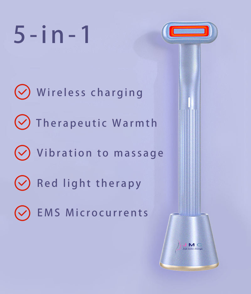 New Upgraded 360 Degrees Rotary Eye Massage Therapeutic Warmth Face Massage Red LED Light 5-in-1 Skincare Tool Wand - Image 8