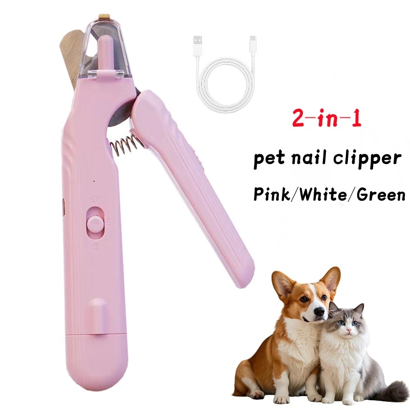 2 In 1 Pet Nail Clippers With Led Light Dog Cat Special Blood Line Scissors Multifunction Animals Paw Nail Trimmer Pet Supplies - Image 4