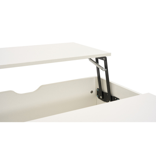 Lift Up Coffee Table, Coffee Table With Drawer, Wooden Tea Tables Sofa End Tables For Living Room Furniture , White - Image 2