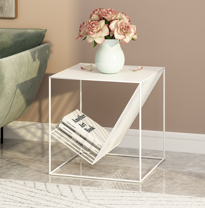 Minimalist Iron Art Sofa Side Table Corner Bedside Table - Image 3