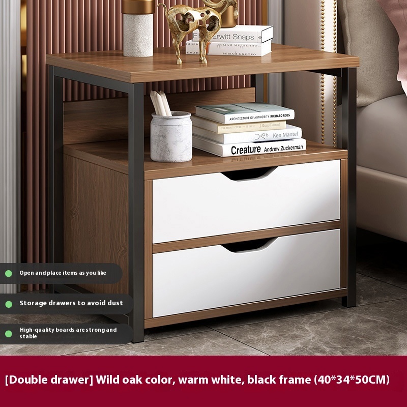 Multifunctional Bedroom Bedside Table Minimalist Bedside Storage Storage Cabinet - Image 9