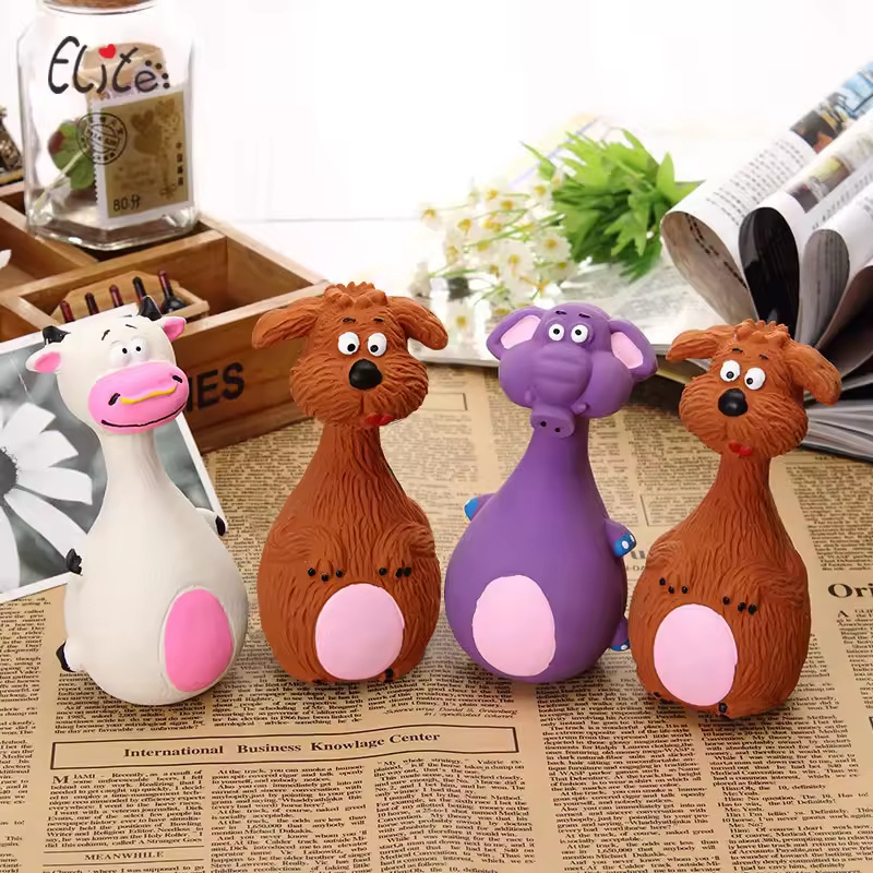 4pcs Cute Latex Dog Chew Toys With Sound, Interactive Biting Toys For Dental Health, Puppy Teething Pet Supplies - Image 6