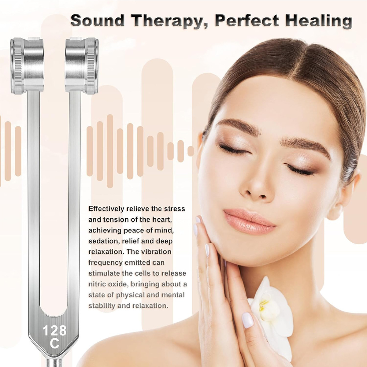 128 Hz Tuning Fork Set Weighted Bio-Acoustic Tuning Fork For Healing Chakra,Sound Therapy,Reliever Stress - Image 10